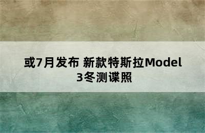 或7月发布 新款特斯拉Model 3冬测谍照